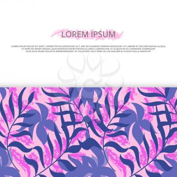 Creative bright background banner with clorful hawaii leaves and grunge elements. Vector illustration