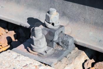 Bolts and nuts of fastening of the rail lining