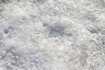 Texture of white snow can be used for background.