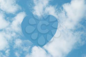 Heart from clouds can be used for background