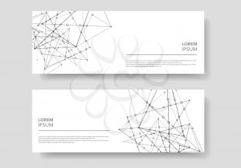 Vector template banner network technology and medical background. Polygonal space design with connecting dots and lines.