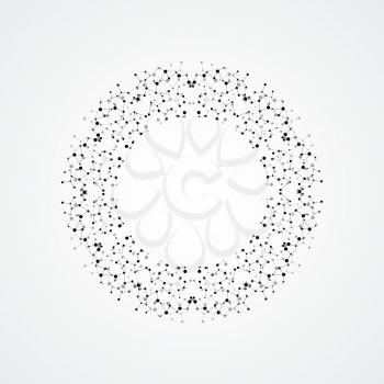 Abstract circle pattern structure. Vector connected dots and lines.
