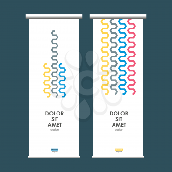 Roll up banner stand with abstract wave.