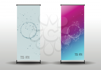 Modern geometric background with connected lines and dots. Business and technology banner design.