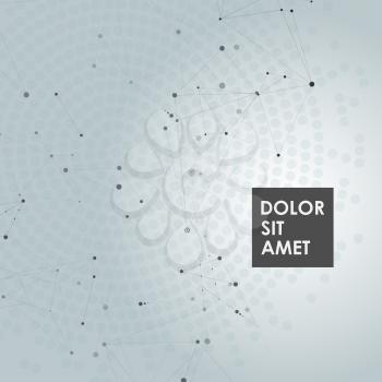 Abstract polygonal background with connecting dots, lines and place for text.