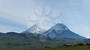 The Kamchatka volcano. Klyuchevskaya hill. The nature of Kamchatka, mountains and volcanoes