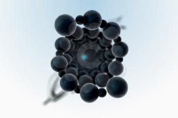 Rotating molecules. 3d illustration of a molecule.
