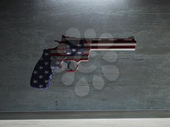 Revolver in USA national colors