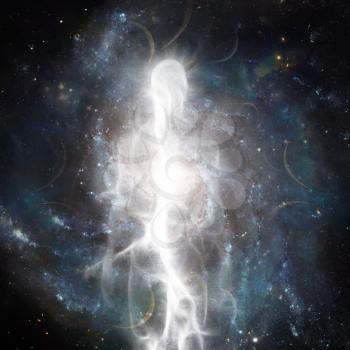 Spirit emerges from space. Soul or Aura