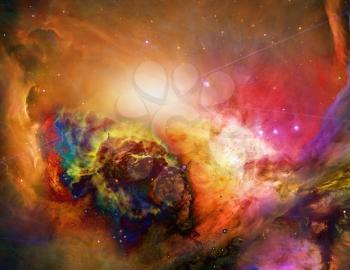 Galactic Space. Colorful Nebulae