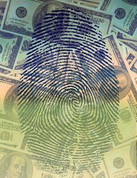 Finger Print and USA Currency