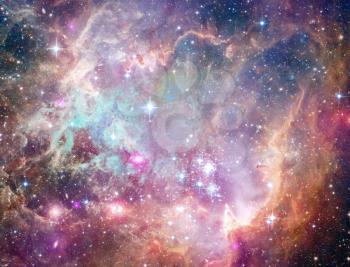 Colorful Universe. Bright stars in vivid space