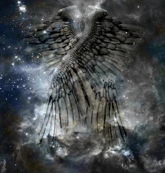 Angels wings in mystic space