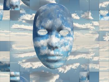 Face Clouds. Sky mask. 3D rendering