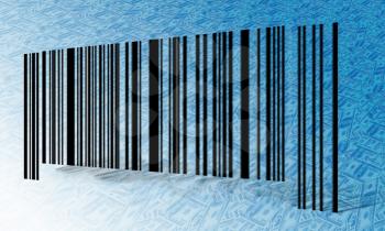 Barcode. Business concept background. 3D rendering