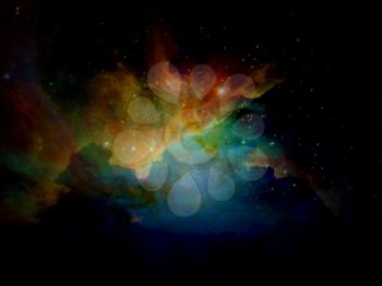 Galactic Space. Colorful Universe, Elements of this image furnished by NASA. 3D rendering