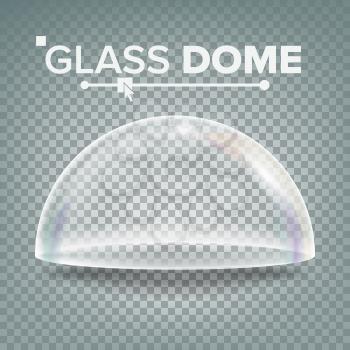 Dome Vector. Advertising, Presentation Glass Design Element. Template Mockup. Realistic Isolated Transparent Illustration