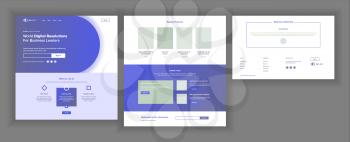 Web Page Design Vector. Website Business Graphic. Responsive Interface. Landing Template. Futuristic Strategy. Future Gadget. Global Investment. Illustration