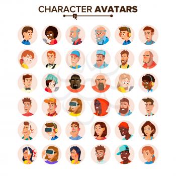 People Avatars Collection Vector. Default Characters Avatar. Cartoon