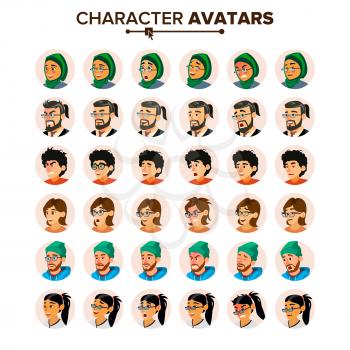 Business People Avatar Vector. Man, Woman. Face, Emotions. People Character Avatar Placeholder. Office Worker. Male Female Cartoon Illustration