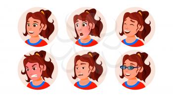 Business Avatar Woman Vector. Human Emotions. Stylish Image. Flat Character Illustration
