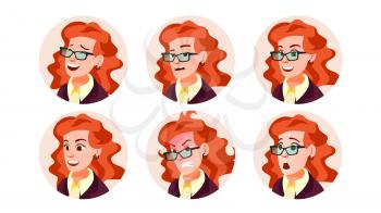 Business Avatar Woman Vector. User Portrait. Office Worker. Isolated Flat Cartoon Illustration