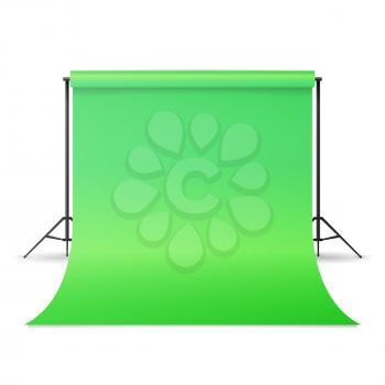Green Hromakey Vector. Realistic 3D Template Mock Up. Isolated Illustration.