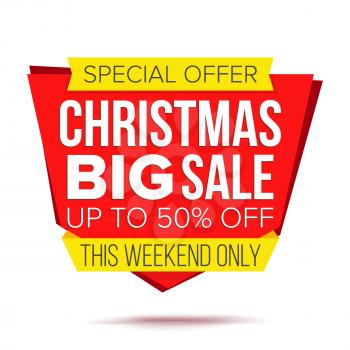Big Christmas Sale Banner Vector. Big Sale Offer. Isolated On White Illustration