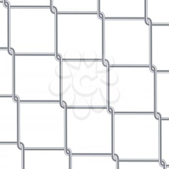 Chain Link Fence Background. Industrial Style Wallpaper. Realistic Geometric Texture. Steel Wire Wall Vector