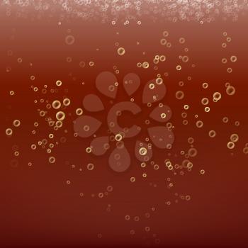 Cola Bubbles Vector Background. Dark Soda Droplets Background.