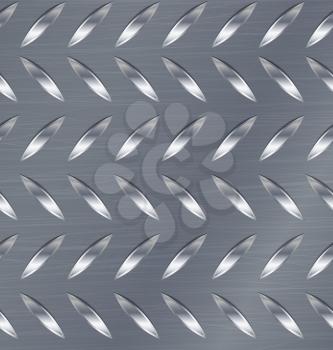 Corrugated Seamless Background. Good For Web Design. Realistic Corrugated Steel Plate Illustration.