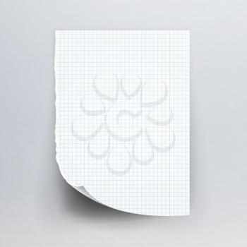 Notebook Paper With Torn Edge Vector Illustration