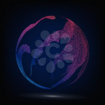 Sphere Composition Vector. Dotted Abstract Graphics. Glowing Background