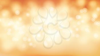 Light Brown, Yellow, Orange Background Vector. Bokeh Background With Vintage Filter.