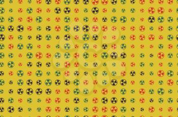 Vector Pattern 60s. Seamless Background With Nuclear Icon. Radioactive