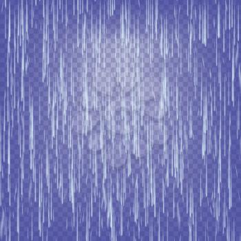 Transparent Waterfall Vector. Abstract Falling Water Texture. Nature Or Artificial Blue Water Drops Wall. Checkered Background. EPS 10 Stock
