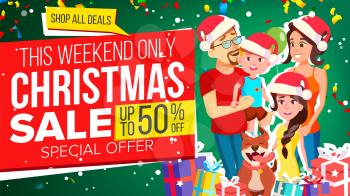 Christmas Sale Banner Vector. Sale Label. Big Super Special Offer. Illustration