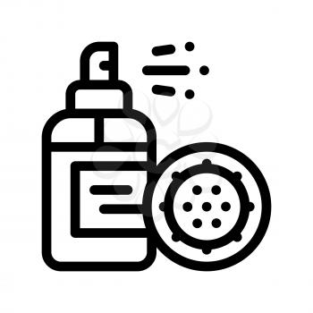 Antibacterial Spray Kill Microbe Vector Sign Icon Thin Line. Anti-infective Antibacterial Agent Linear Pictogram. Microbe Type Virus Biology Microorganism Contour Monochrome Illustration