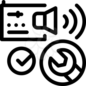 fixed radio sound icon vector. fixed radio sound sign. isolated contour symbol illustration