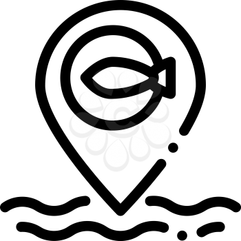 marine fish location icon vector. marine fish location sign. isolated contour symbol illustration