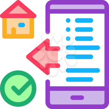 house check phone app icon vector. house check phone app sign. color symbol illustration