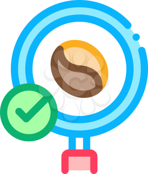 coffee bean research icon vector. coffee bean research sign. color symbol illustration