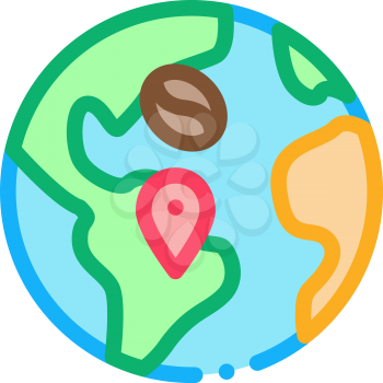 coffee production location icon vector. coffee production location sign. color symbol illustration