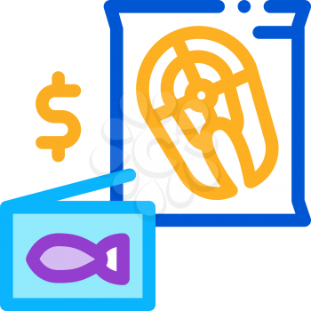 cut fish sale icon vector. cut fish sale sign. color symbol illustration