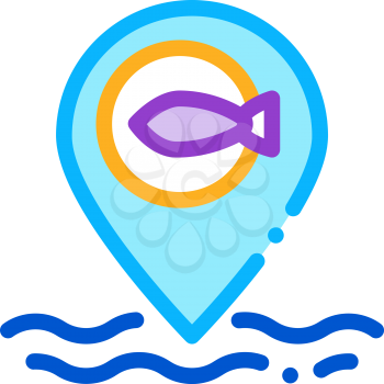 marine fish location icon vector. marine fish location sign. color symbol illustration
