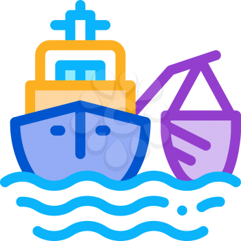 fishing ship icon vector. fishing ship sign. color symbol illustration