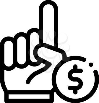 Hand Sign Money Betting And Gambling Icon Vector Thin Line. Contour Illustration