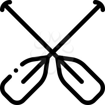 Boat Oars Canoeing Icon Vector Thin Line. Contour Illustration