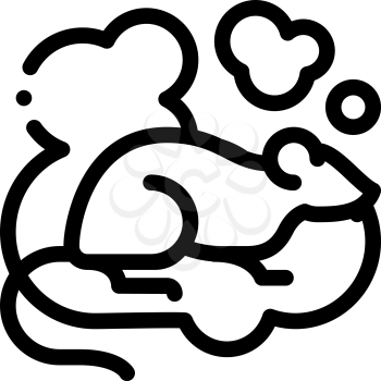 Rat in Smoke Icon Vector. Outline Rat in Smoke Sign. Isolated Contour Symbol Illustration