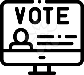 Vote Computer Information Icon Vector. Outline Vote Computer Information Sign. Isolated Contour Symbol Illustration